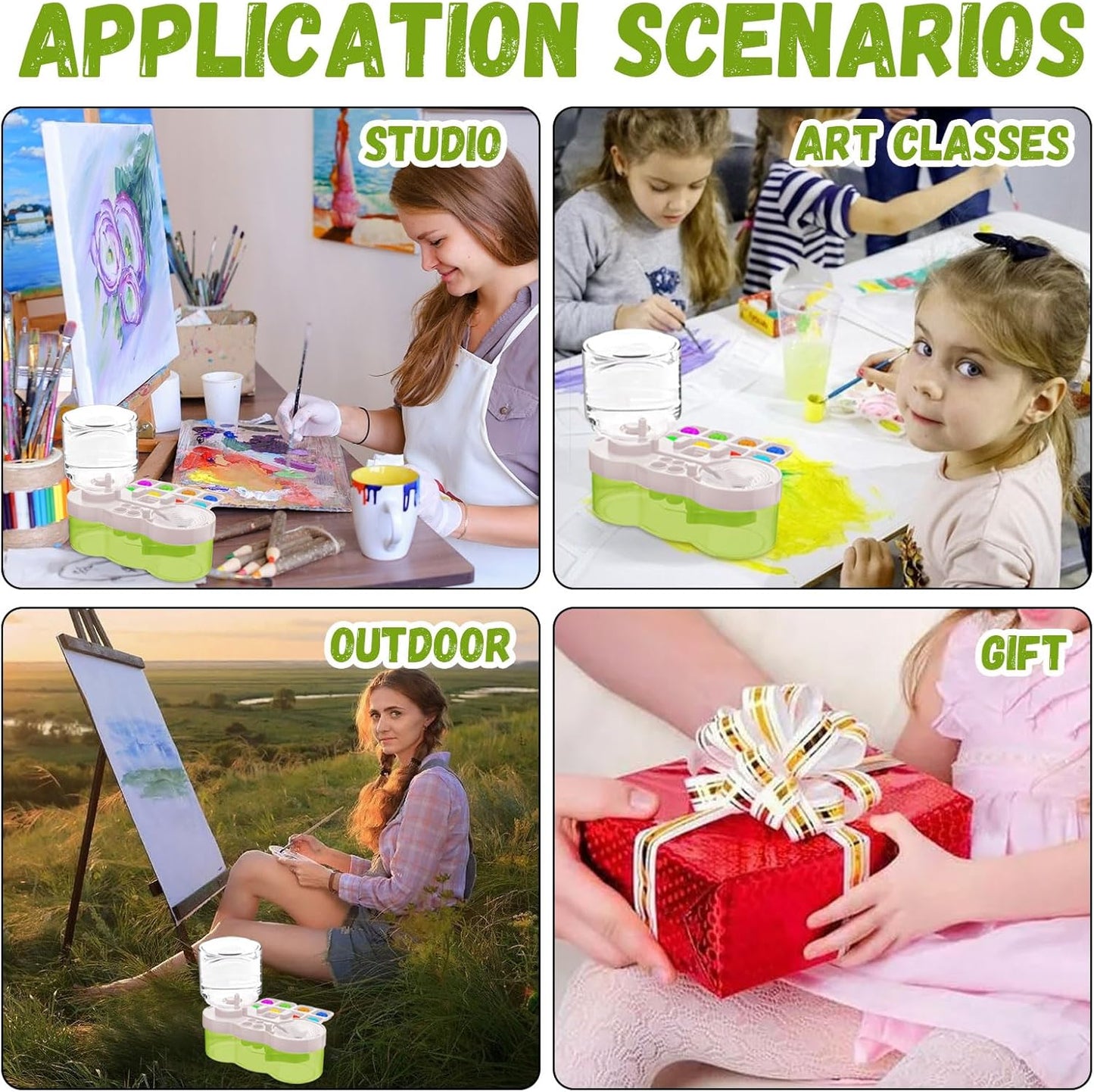 Paint Brush Cleaner, Multifunctional Acrylic Face Paint Brush Washing Station Brush Water Cup for All Purpose Oil Watercolor Painting Artist Professional Kit,Gift Art Supplies for Kid Adult