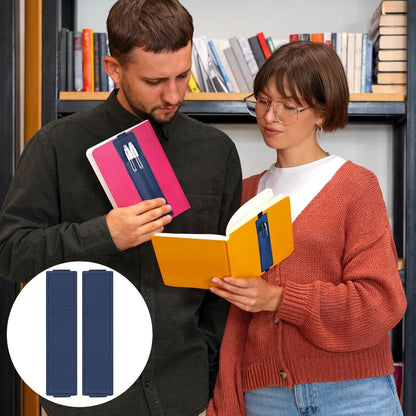 Tokusatsu 2 Pack Adjustable Elastic Pen Holder for Notebook, PU Leather Pencil Pouch with Stretchable Band, Fits Journals, Binders, Planners, Books, Portable Pen Sleeve Pouch, Off-White