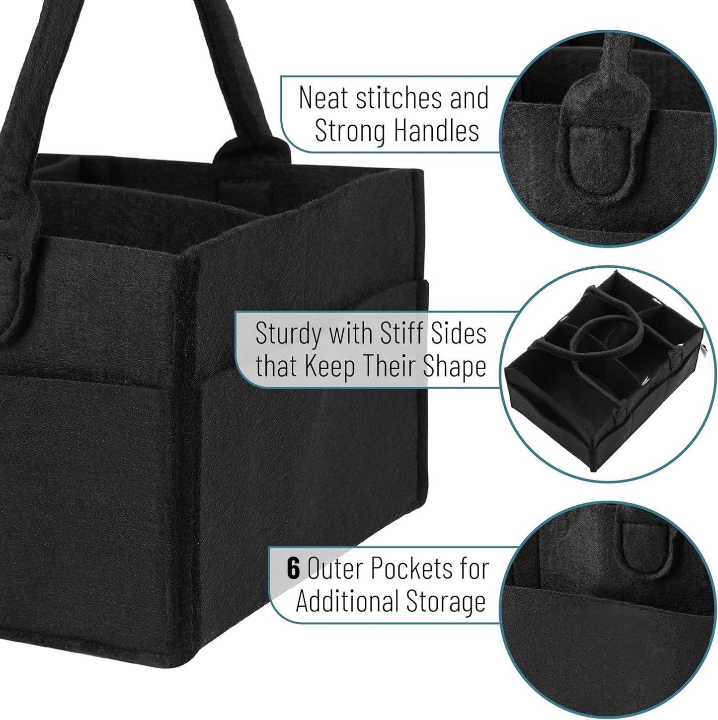 Mr. Pen- Baby Diaper Caddy Organizer, Gray, Medium, Nursery Storage Bin and Car Organizer for Diapers and Baby Wipes