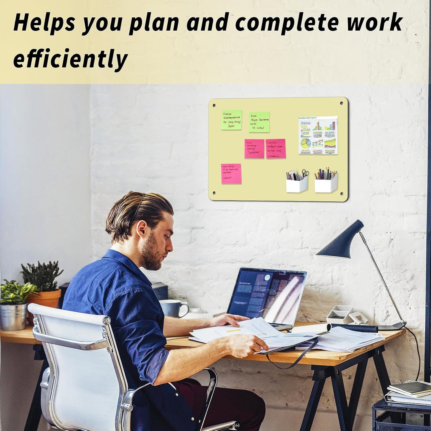 2Pack Magnetic Board 17.5" x 11.4" Magnet Bulletin Board is Suitable for displaying Notes, Photos,Magnetic Letters,Suitable for Walls, refrigerators, cabinets, etc