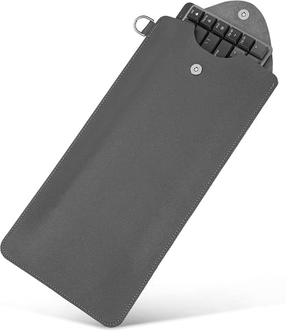 Geekria 84-Key Slim Keyboard Carrying Pouch, Compatible with MelGeek O2, LOFREE Flow84/Lite 84, Logitech MX Mechanical Mini, IQUNIX MQ80, Vegan Leather Travel Case Sleeve Bag (Dark Grey)