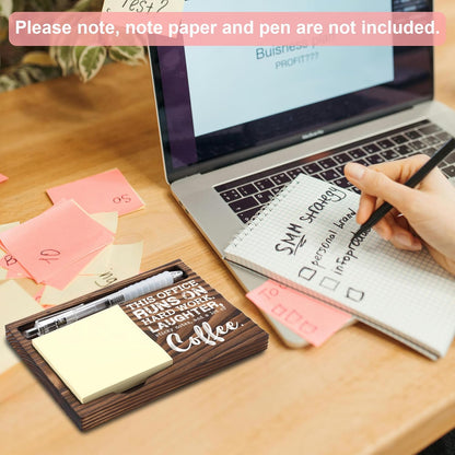 Inspirational Motivational Gifts, Encourage Gifts, Recovery Gifts, Little Reminders Sticky Note Holder, Post-it Note Dispenser for Desk, Wooden Post-it Note & Pen Holder 6.5" x 4.7" - FTA121