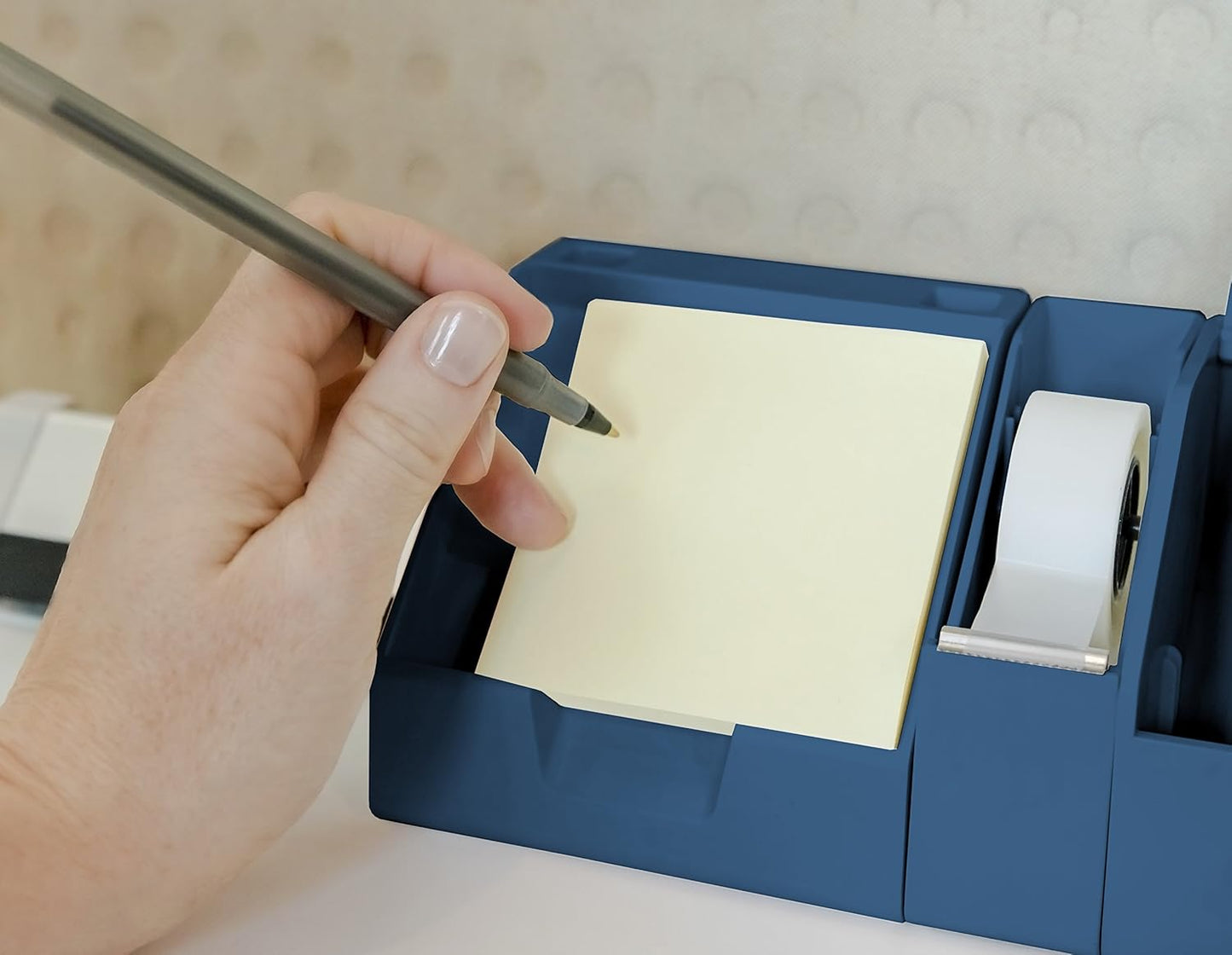 Bostitch Office Konnect Sticky Note Holder + Business Card Stand, Includes Pen Holders, Black