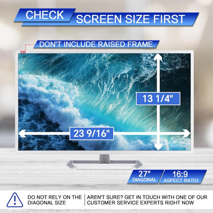 [2 Pack] 27 Inch Computer Privacy Screen , 16:9 Aspect Ratio Monitor Privacy Filter with Anti-Glare, Anti-Blue Light & Anti-Spy Protection, Removable Anti-Scratch Screen Protector for 27-Inch Widescreen Monitors