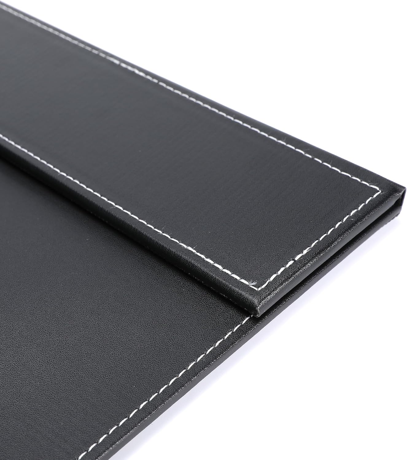 24" x 18" Leather Desk Blotter with Top Rail for Writing Leather Executive Desk Pad Protector Desk Mat for Office Home Workplace Black