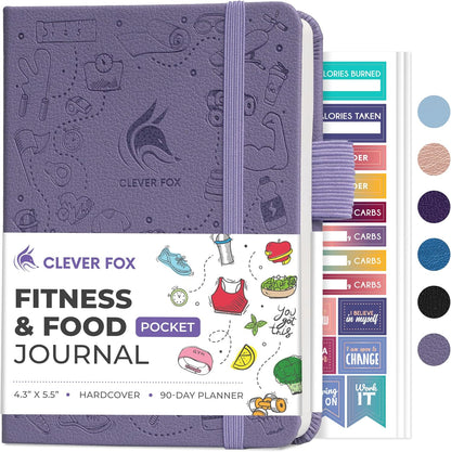 Clever Fox Fitness & Food Journal – Nutrition & Workout Planner for Women & Men – Diet & Gym Exercise Log Book with Calendars, Diet & Training Trackers - Undated, A5 Size, Hardcover (Forest Green)