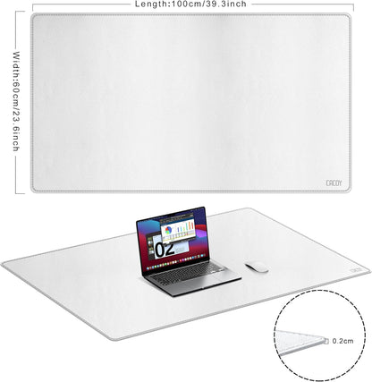 Cacoy 36" x 20" Leather Desk Mat for Home Office, Extra Large PU Leather Desk Pad Blotters, Waterproof Computer Keyboard Mat, Extended Gaming Mouse Pad, Desk Protector for Desktop and PC Laptop, Black