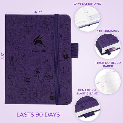 Clever Fox Fitness & Food Journal – Nutrition & Workout Planner for Women & Men – Diet & Gym Exercise Log Book with Calendars, Diet & Training Trackers - Undated, A5 Size, Hardcover (Forest Green)