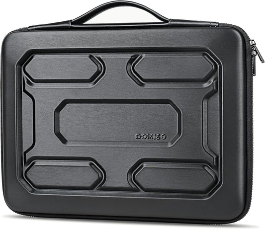 DOMISO 15.6 inch Laptop Sleeve with Handle Shockproof Computer Bag Waterproof EVA Protective Carrying Case for 15.6" Lenovo Yoga 720 IdeaPad 310 320 ThinkPad T570/Dell Inspiron 15/HP Envy 15, Black