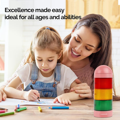 KADAMS Visual Timer for Kids with Audio Pre-Alarm - Traffic Light Alarm for Kids Toddler Teachers Classroom Home Time Management Tool 24hr Countdown Pause Memory Function
