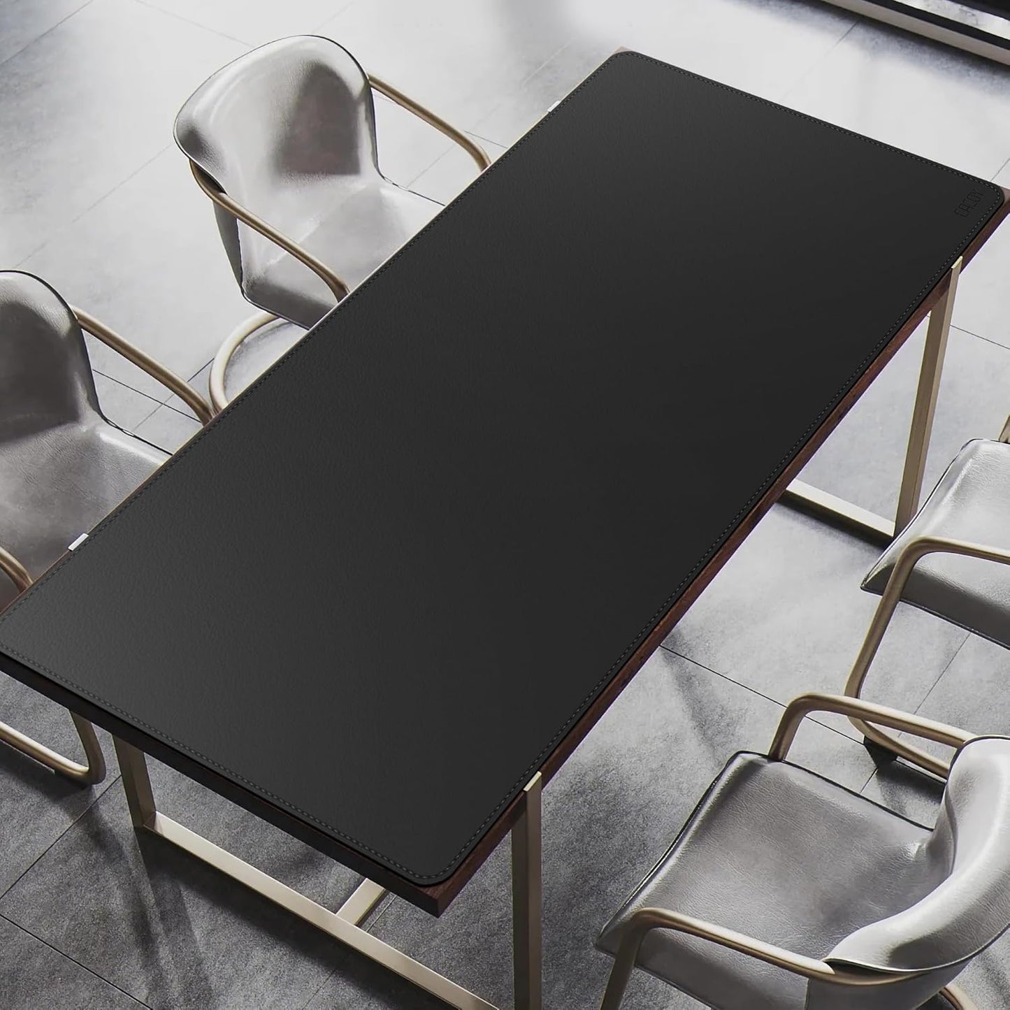Cacoy 36" x 20" Leather Desk Mat for Home Office, Extra Large PU Leather Desk Pad Blotters, Waterproof Computer Keyboard Mat, Extended Gaming Mouse Pad, Desk Protector for Desktop and PC Laptop, Black