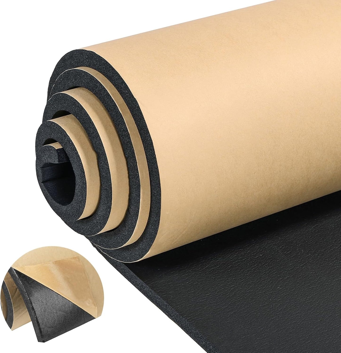 Sponge Neoprene Foam Rubber Sheet with Adhesive, 1/4" T x 12" W x 54" L, 4.5 Sqft for DIY Padding, Gaskets, Weatherproofing, Soundproofing, Vibration Dampening, Sponge Neoprene Foam Rubber Sheet