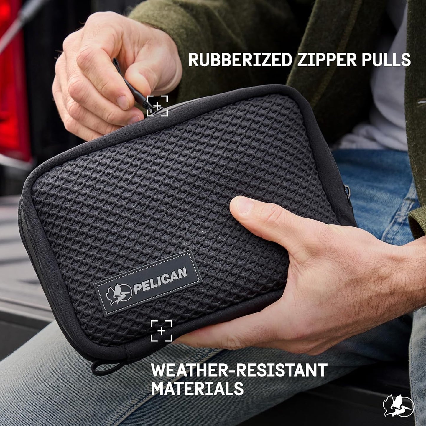 Pelican Electronic Organizer Travel Case - Portable Storage Bag with Multiple Storage Mesh Pockets for Cables, Chargers, Power Bank, AirPods - Black