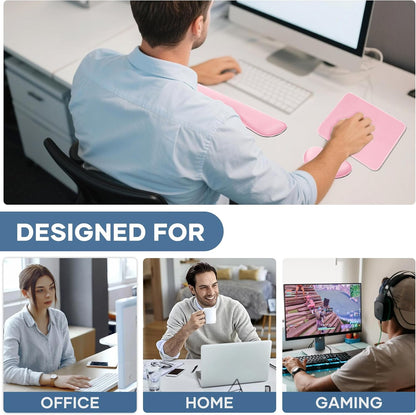 Office Ergonomic Memory Foam Computer Mouse and Keyboard Wrist Rest pad Support Carpal Tunnel, Wrist Rest for Keyboard and Mouse, Wrist Support Set