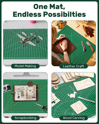Self Healing Cutting Mat, 23" x 35", Double-Sided Rotary Cutting Mat for Sewing, Quilting, Scrapbooking, Fabric & Craft Cutting Board, (A1), Green