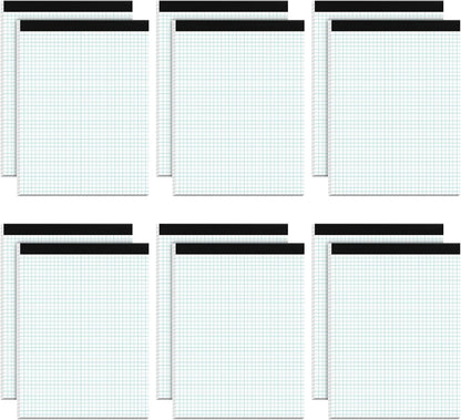 Zaviko Graph Paper Pad 8.5 x 11, 2 Pack, 4x4 Graph Ruled, Grid Paper Pad 8-1/2" x 11", Blueprint Quadrille Pad, Easy Tears Off, Grid Pad Notebook 8.5 x 11, White 70 GSM Graft Paper, 30 Sheets/Pad