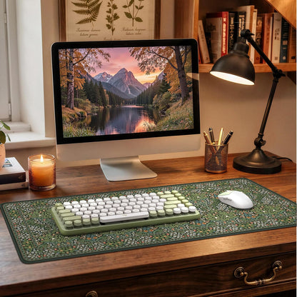 iCasso Desk Mat for Keyboard and Mouse, Large Mouse Pad, Desk Pad Mat, Anti-Slip Big Mousepad with Stitched Edges for Computer Desktop(Deep Green)