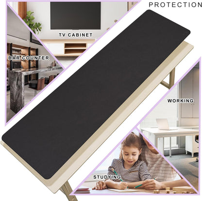 Vyaaa PU Leather & Cork Desk Mat, 39.4"x15.7" Dual Sided Computer Desk mat, Waterproof Large Mouse Pad, Non-Slip Office Desk pad, Office Desk Protector for Work/Gaming/Home (Black)