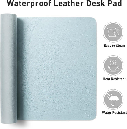 Aothia Leather Desk Pad Protector, Mouse Pad, Office Desk Mat, Non-Slip PU Leather Desk Blotter, Laptop Desk Pad, Waterproof Desk Writing Pad for Office and Home (Brown,23.6" x 13.7") - Colors B