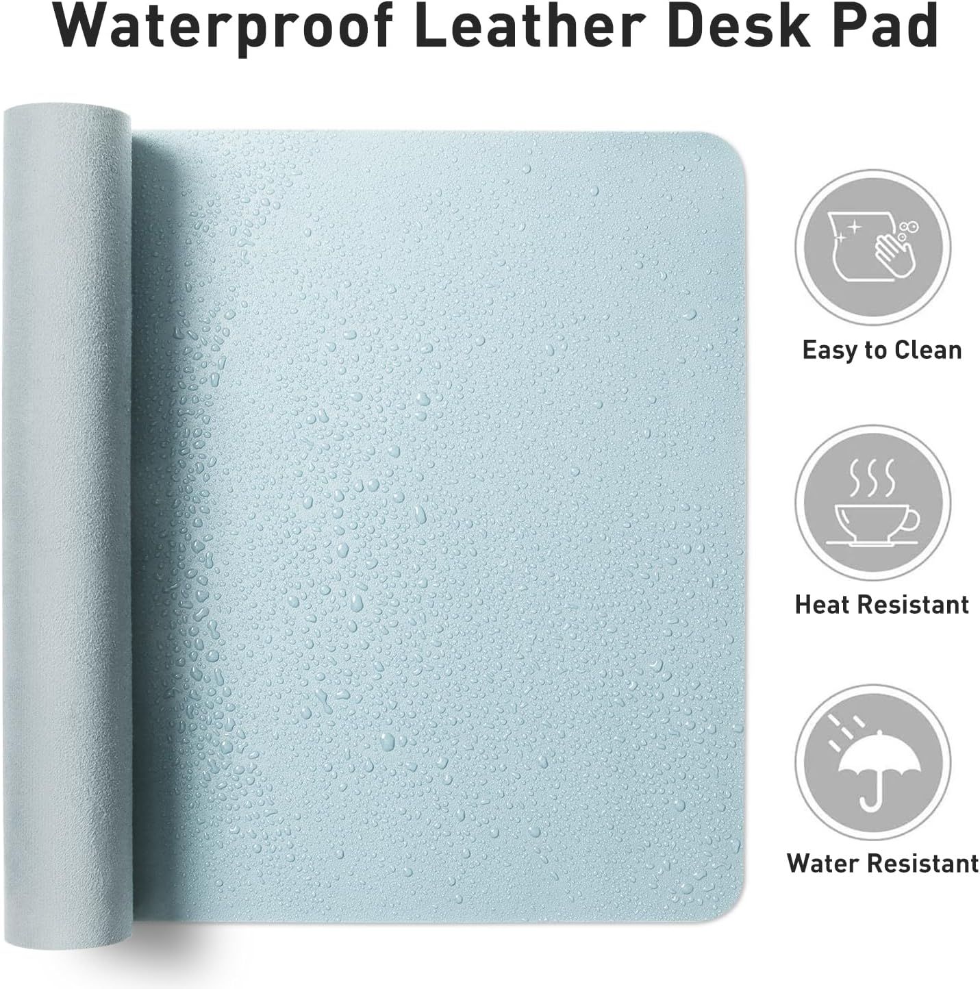 Aothia Leather Desk Pad Protector, Mouse Pad, Office Desk Mat, Non-Slip PU Leather Desk Blotter, Laptop Desk Pad, Waterproof Desk Writing Pad for Office and Home (Black,36" x 17") - Colors B