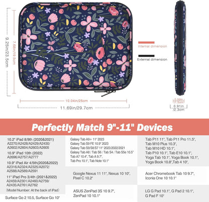 MoKo 9-11 Inch Tablet Sleeve Case, Fits New 11inch iPad Air M4/Pro M5, iPad A16 11", i-Pad 10/9/8/7th/Air 5/4th 10.9"/10.2", Tab S9/S8 11", Protective Bag Carrying Case with Pocket, Dark Gray