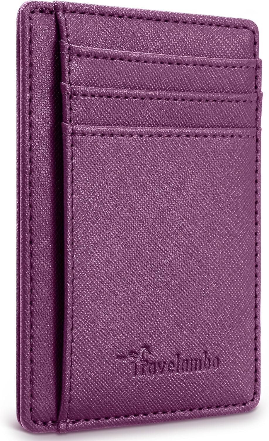 Travelambo Slim Wallet Front Pocket Minimalist Leather RFID Blocking Medium Size