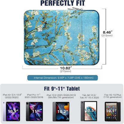 TiMOVO 9-11" Tablet Sleeve Bag for iPad 11-inch A16 2025, iPad 10.9"/10.2"| Air 11 Inch/5th/4th Gen. 10.9", Galaxy Tab A9+/A11Plus 11", Protective Bag Fit Smart Keyboard, Dusty Blue