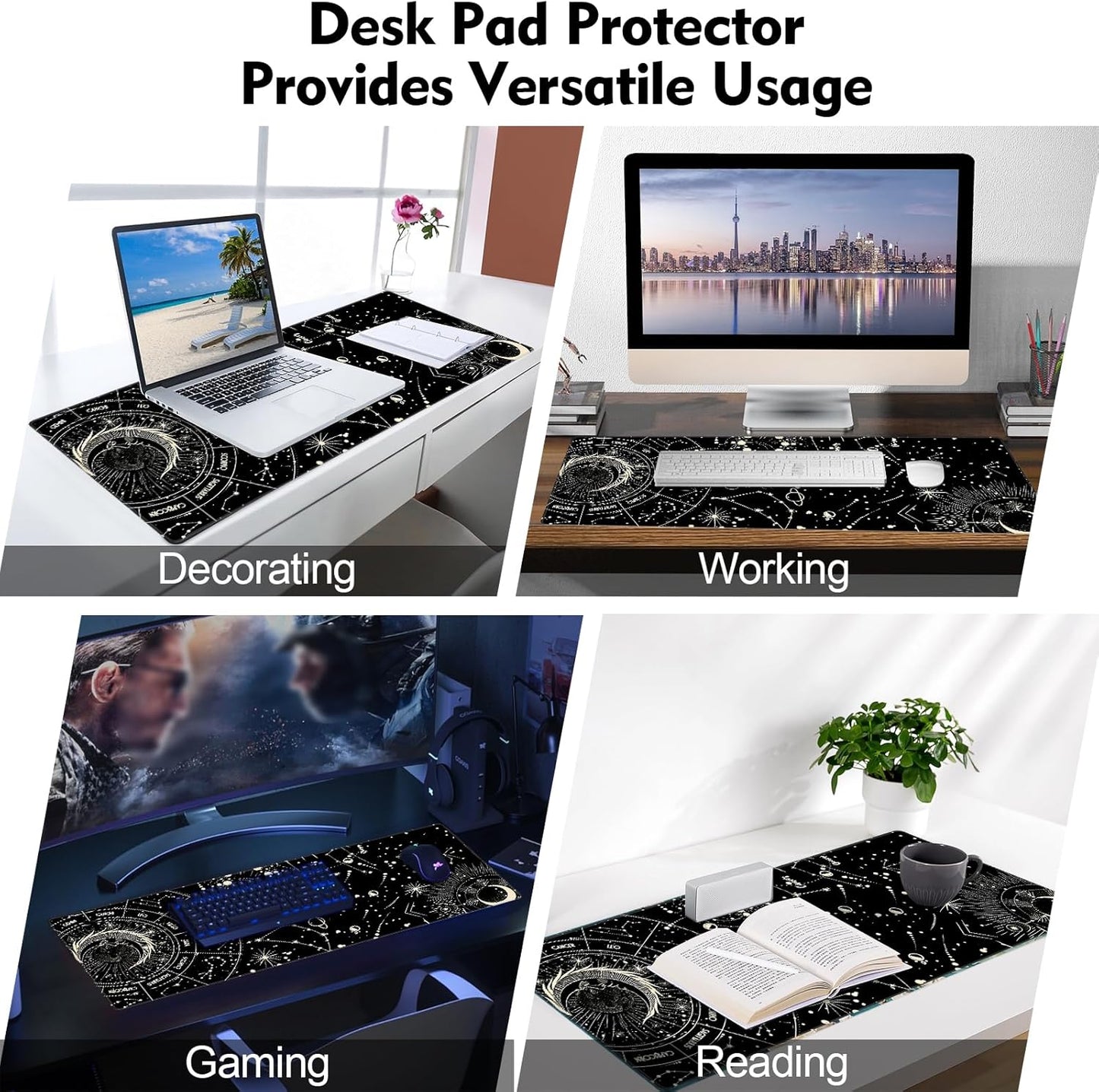 Galdas Mouse Pad For Gaming,Forest Background Pattern XXL XL Large Mouse Mat Long Extended MousePad Desk Mat Non-Slip Rubber Mice Pads Stitched Edges Thin (31.5 x 11.8 x 0.12 Inches) Tree