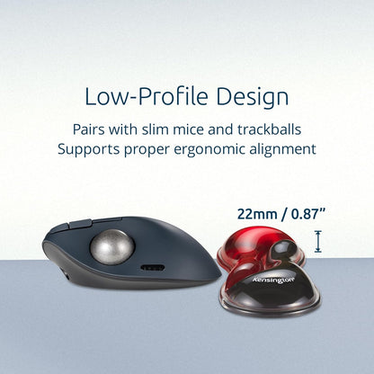 Kensington Slim Duo Gel Mouse Wrist Rest Support Cushion for Low Profile Mice & Trackballs, Ergonomic Mouse Wrist Support for Pain Relief, Comfortable Non-Skid Gel, Gray 7.56" x 2.83" x 0.87" K62438NA