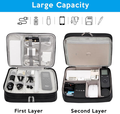 CILLA Electronics Organizer Travel, Travel Cord Organizer Case, Compact Electronics Accessories Bag for Cable, Cord, Charger, Phone