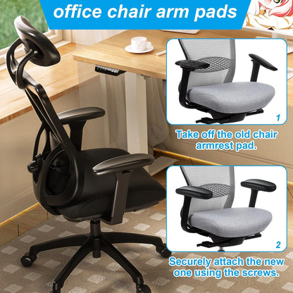 STARVAST 2 Pair Office Chair Arm Rest Replacement, Gaming Chair Arm Rest Pads Universal 4" Mounting Hole, Office Chair Arm Pads with Screws, Office Chair Replacement Parts
