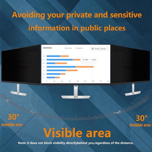 [2-Pack] 27 Inch Computer Privacy Screen for 16:9 Monitor, Removable Anti Glare Blue Light Filter & Anti-Scratch Protector Film - Eye Protection Privacy Shield for Desktop Monitors