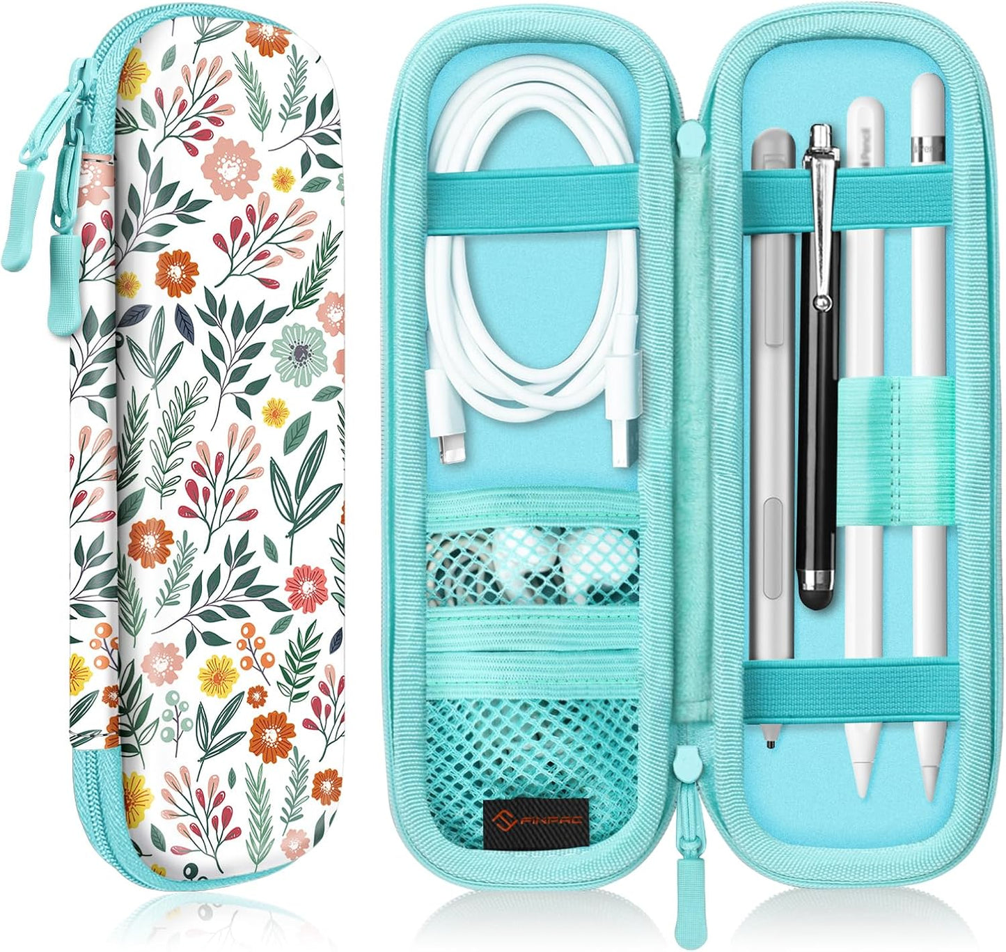 Fintie Holder Case for Apple Pencil Pro, Apple Pencil (USB-C / 1st / 2nd Generation), PU Leather Carrying Bag Sleeve Compatible with Pen, USB Cable, Samsung Stylus, Lilac Marble