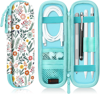 Fintie Holder Case for Apple Pencil Pro, Apple Pencil (USB-C / 1st / 2nd Generation), PU Leather Carrying Bag Sleeve Compatible with Pen, USB Cable, Samsung Stylus, Lilac Marble