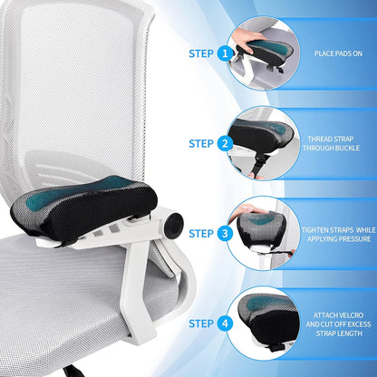 BEAUTRIP Ergonomic Armrest Pads- Office Chair Arm Rest Cover Pillow - Elbow Support Cushion for Computer, Gaming and Desk Chairs (Set of 2, Mesh Cover)