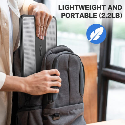 AboveTEK Portable Laptop Lap Desk w/Retractable Left/Right Mouse Pad Tray, Non-Slip Heat Shield Tablet Notebook Computer Stand Table w/Sturdy Stable Work Surface for Bed Sofa Couch or Travel