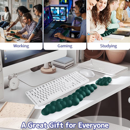 Sushret Cloud Wrist Rest for Keyboard and Mouse, Memory Foam PU Leather Keyboard Wrist Rest with Ergonomic Support, Non-Slip Base, Cute Arm Rest Pad & Palm Cushion, Office Desk Accessory, Purple