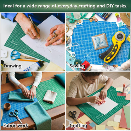Worklion Self Healing Cutting Mat for Craft-Thickened 18inch x 12inch fabric sewing mat for quilting,rotary cutting, nonslip