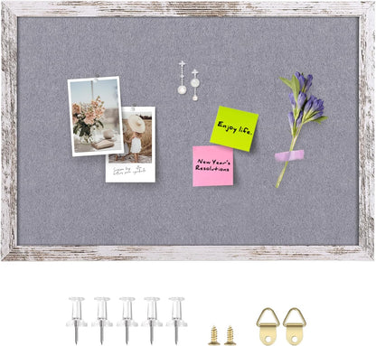 Cork Board Bulletin Board, 11.8x8.6 inches Mini Decorative Hanging Framed Cork Boards for Walls, Pin Board Vision Board for School Home Office, Bulletin Board with Wooden Frame(2230,WH,1p)