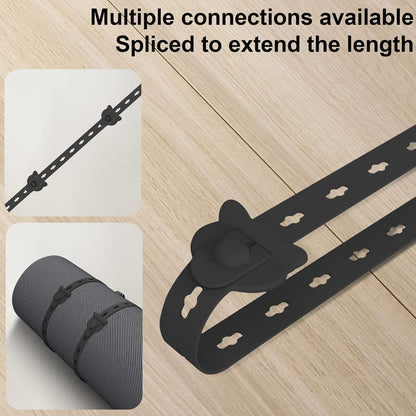 12Pcs Reusable Cable Ties, 10x0.6inch Elastic Silicone Cord Organizer Straps for Bundling and Organizing Cable Wires, Extendable Cable Management in Home, Kitchen, Closet, Office(Black)
