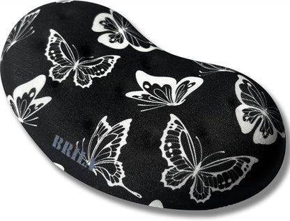 BRILA Ergonomic Memory Foam Mouse Wrist Rest Support Pad Cushion for Computer, Laptop, Office Work, PC Gaming - Massage Holes Design - Wrist Pain Relief (Black Mouse Wrist Rest)