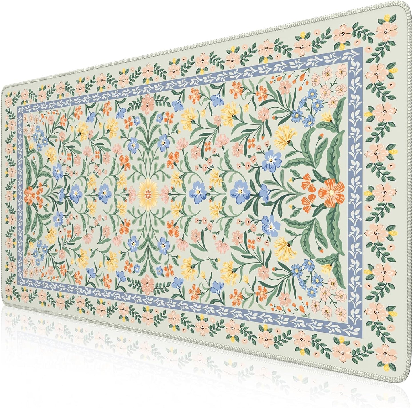 iCasso Desk Mat for Keyboard and Mouse, Large Mouse Pad, Desk Pad Mat, Anti-Slip Big Mousepad with Stitched Edges for Computer Desktop(Deep Green)