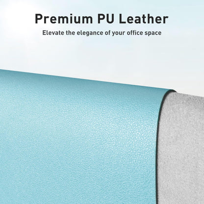Aothia Leather Desk Pad Protector, Mouse Pad, Office Desk Mat, Non-Slip PU Leather Desk Blotter, Laptop Desk Pad, Waterproof Desk Writing Pad for Office and Home(Dark Blue,31.5" x 15.7") - Colors B