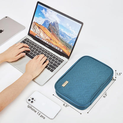 NISHEL Travel Cord Organizer Case, Tech Electronic Bag, Essentials for Charger, Cable, Phone, Hard Drive, USB, SD Card, Pink