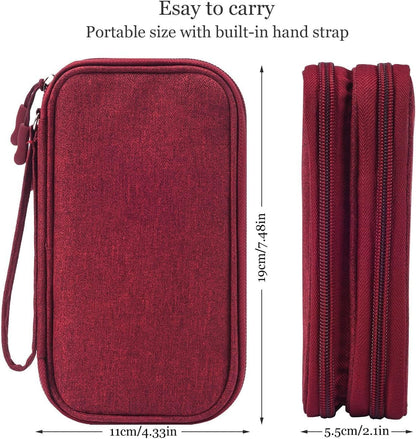 CAOODKDK Electronics Accessories Organizer Pouch Bag, Travel Universal Organizer for Cable, Charger, Phone, SD Card, Business Travel Gadget Bag