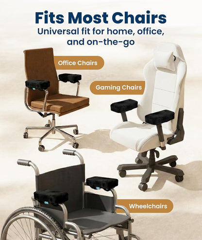 Elevate Series by Everlasting Comfort Office Chair & Wheelchair Arm Pads - Memory Foam ArmRest Covers for Desk, Gaming Chair, Arm Pillow Seat Cover Cushions & Protectors to Relieve Pressure for Elbows