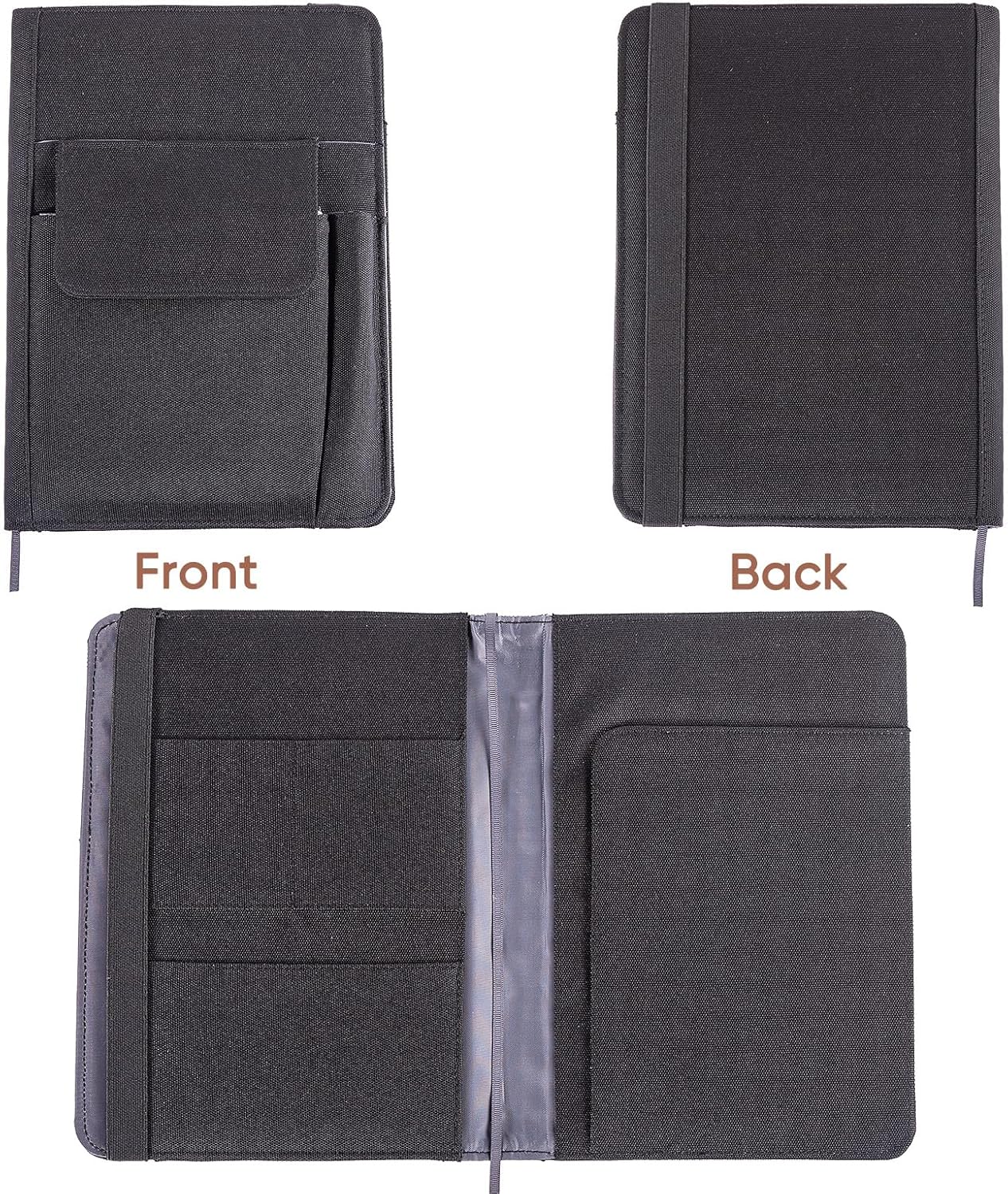 Journal Notebook Cover for Work, Journaling Notebooks Protector - Portfolio Organizer Compatible with Rocketbook Fusion, with Pen loop, Business Card Holder, File Pocket for accessories
