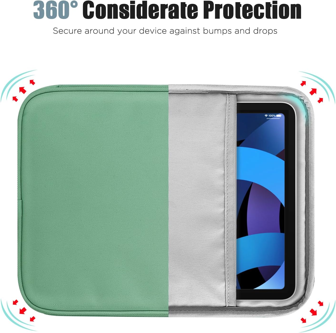 TiMOVO 9-11" Tablet Sleeve Bag for iPad 11-inch A16 2025, iPad 10.9"/10.2"| Air 11 Inch/5th/4th Gen. 10.9", Galaxy Tab A9+/A11Plus 11", Protective Bag with Pocket, Black
