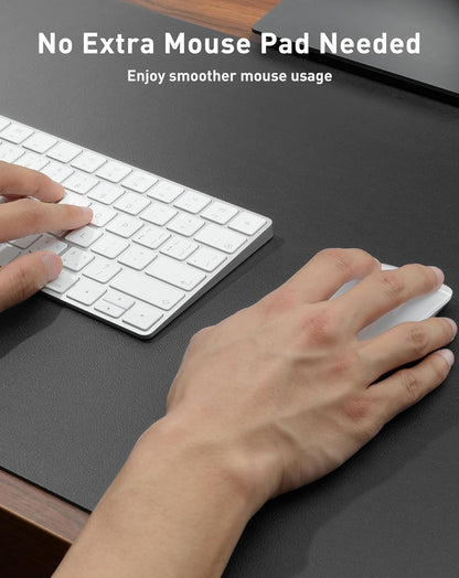 Aothia Non-Slip PU Leather Waterproof Laptop Desk Pad Protector, Blotter Mat, Writing and Mouse Pad for Office & Home, Beige, 23.6" x 13.7" - Colors B