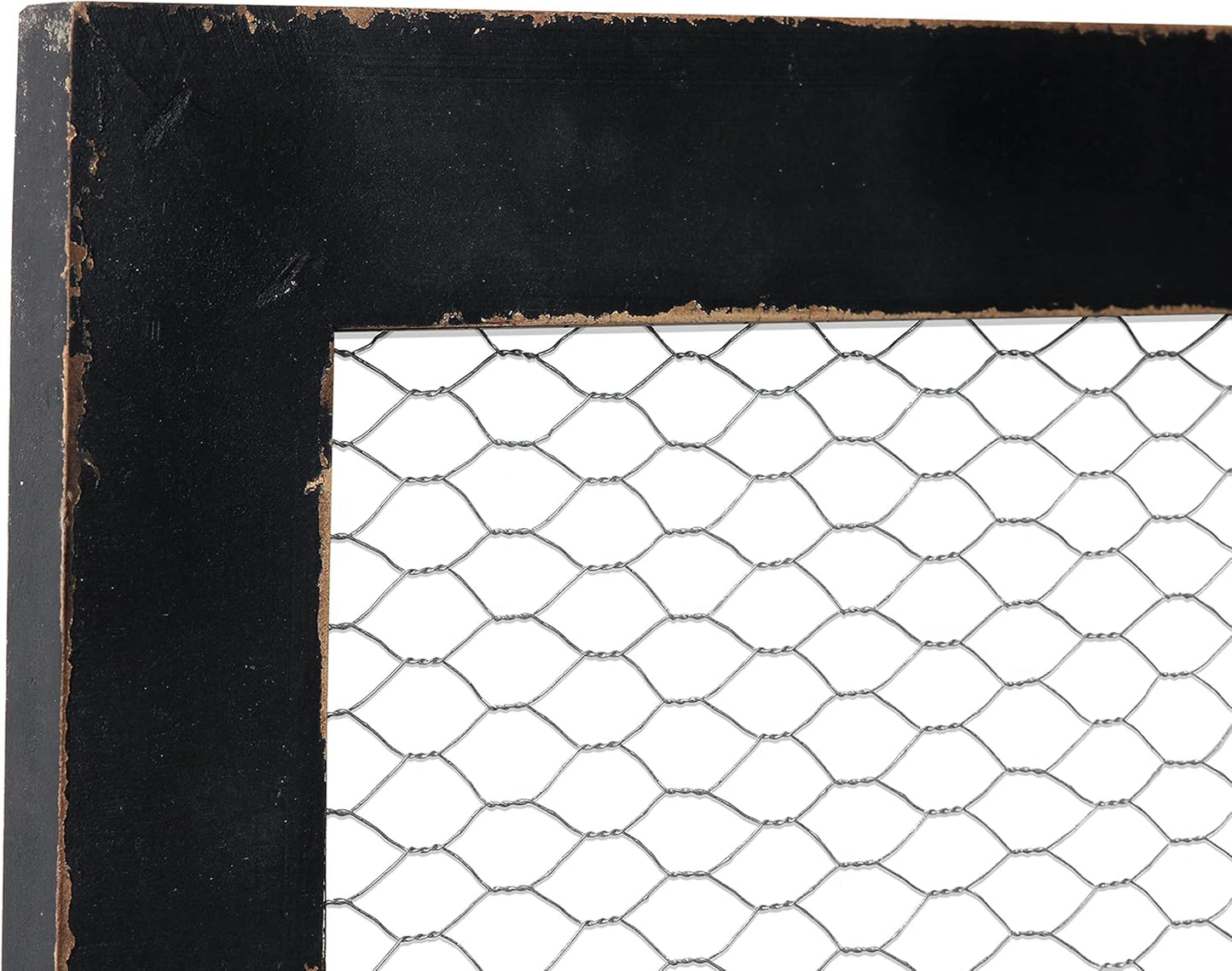 SOFE Farmhouse Memo Board Chicken Wire Frame, Black Large Bulletin Boards for Walls, Hanging Photo Display Board or Jewelry Organizer Wall Grid Panels, Decorative Vision Board for Desktop Office